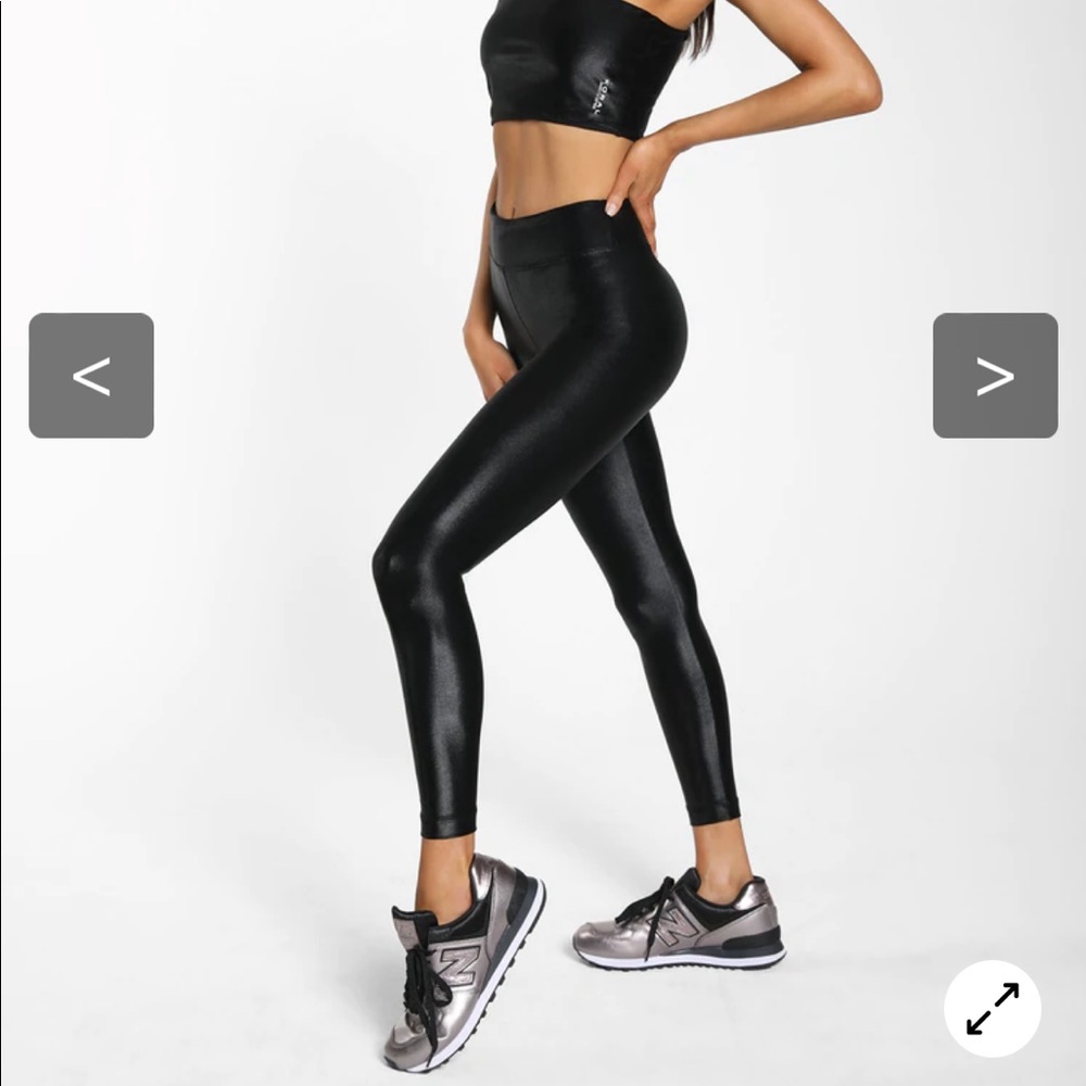 Koral lustrous high rise leggings - black lizard